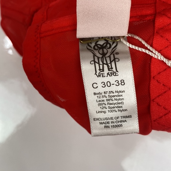 We Are HAH Free People Caged Up Underwire Bra - Blood Orange - C 30-38 - Picture 8 of 11